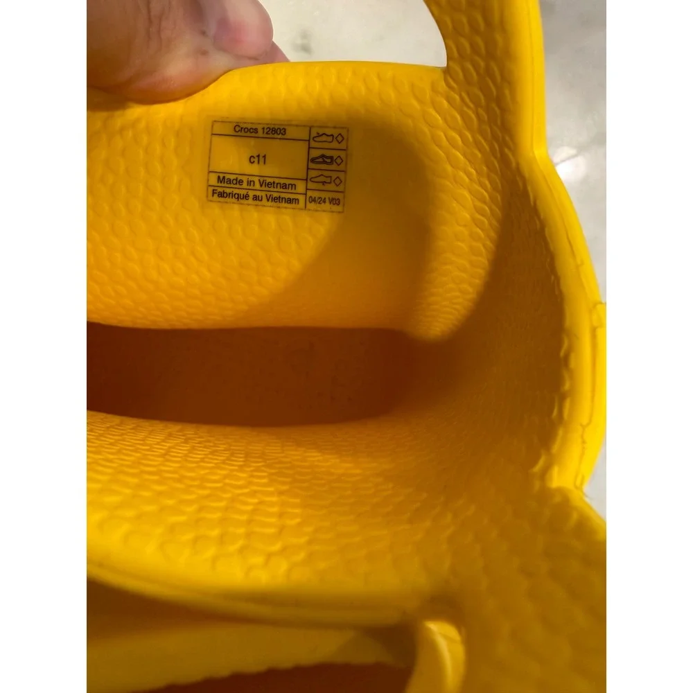Crocs Handle It Rain Boot Kids Size C11 Yellow Waterproof Pull On 12803 New